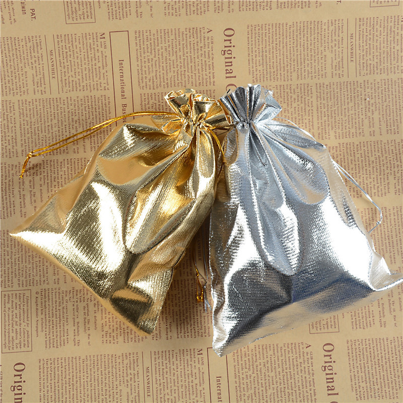 Christmas Foil Drawstring Gift Bags