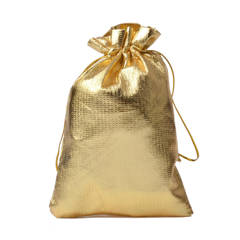 Lot Elegant Golden Foil Drawstring Gift Bags For Jewelry - Temu