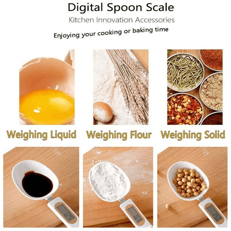 Kitchen Spoon Scale LCD Display Digital Measuring Electronic Weight Gram  Scale-a