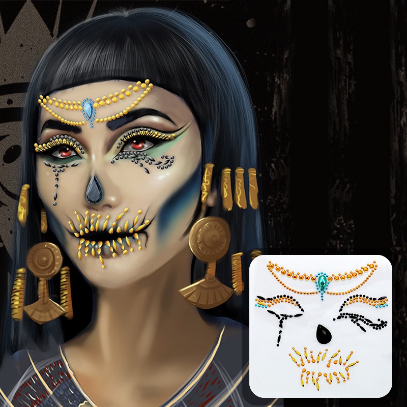 Halloween Face Gem Stickers Fluorescent DIY Party Cosplay Face Paint