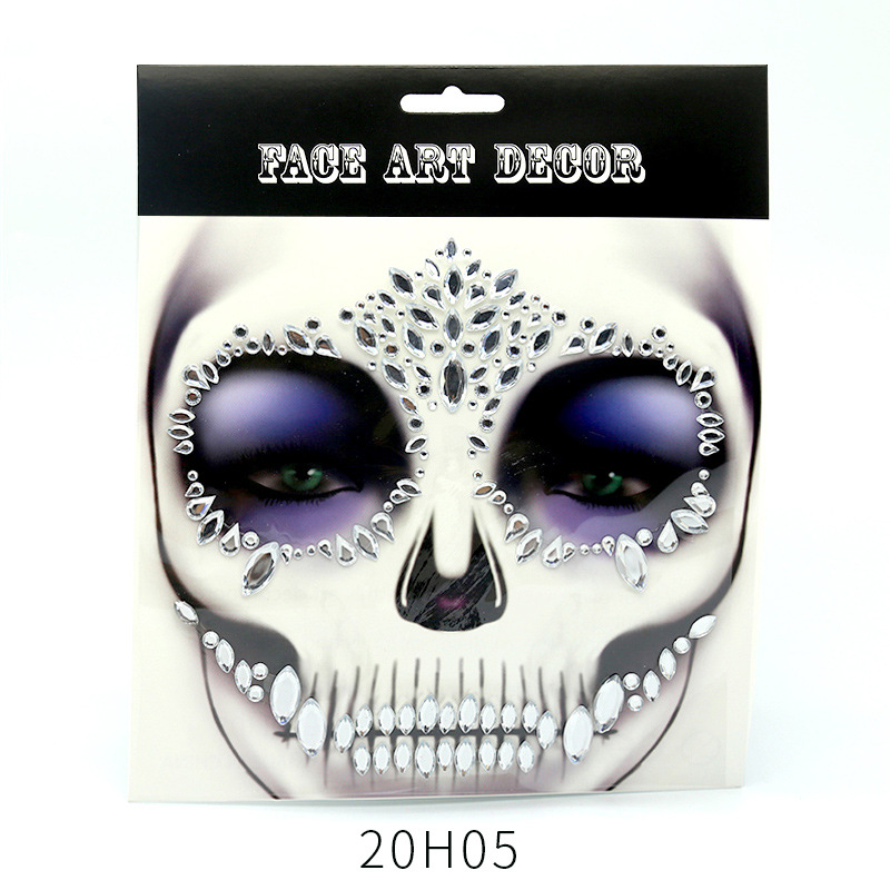 Halloween Face Gem Stickers Fluorescent DIY Party Cosplay Face Paint