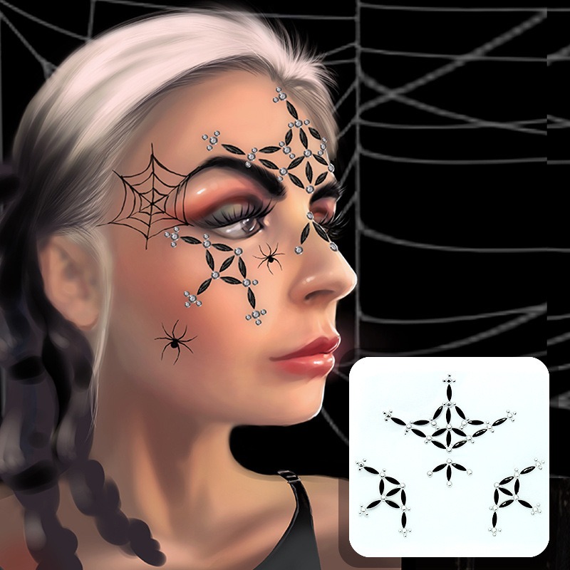 Halloween Face Gem Stickers Fluorescent DIY Party Cosplay Face Paint