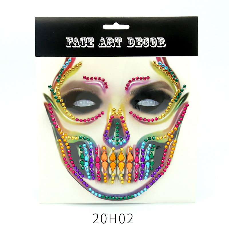 Halloween Face Gem Stickers Fluorescent DIY Party Cosplay Face Paint