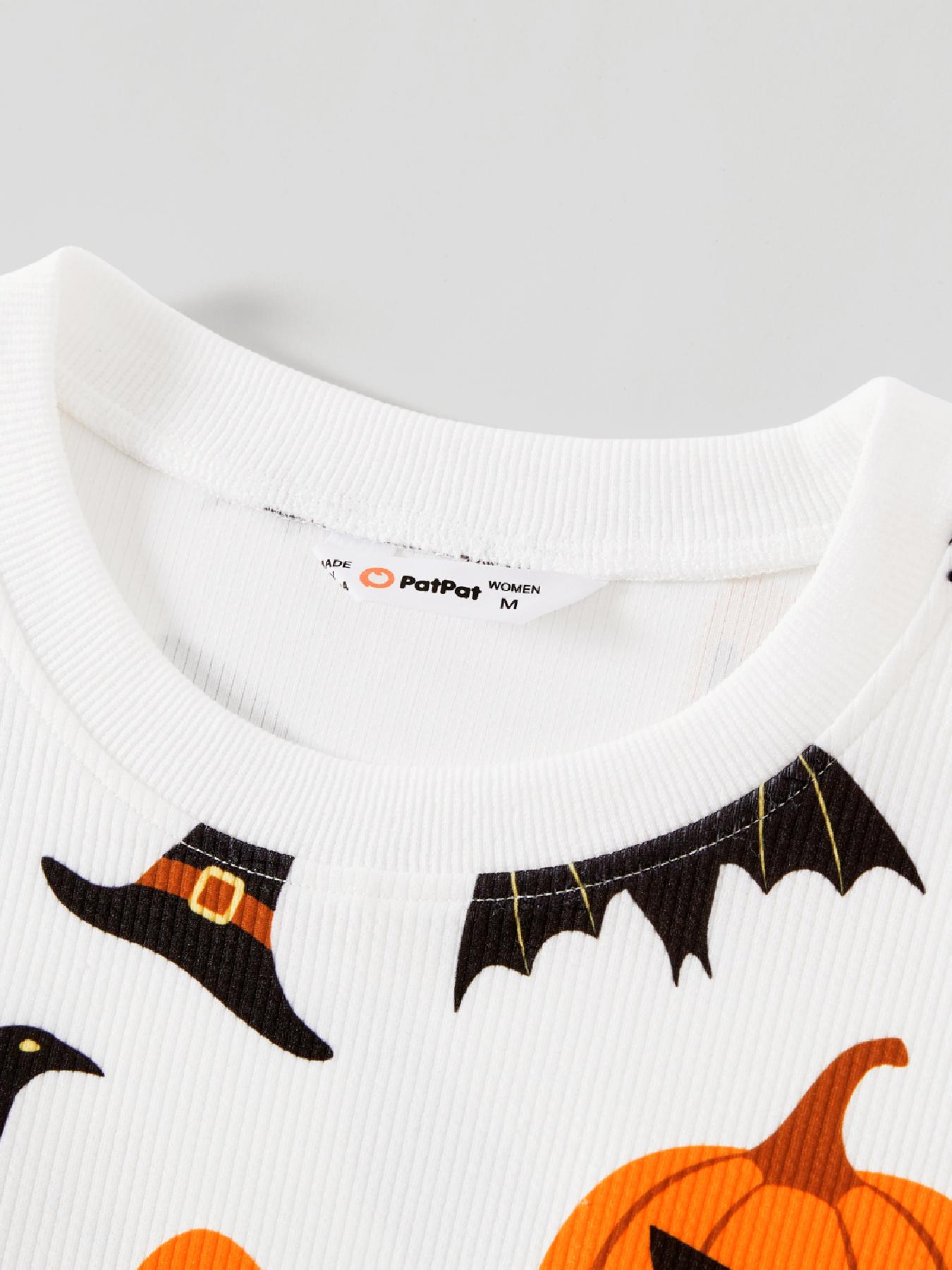 Halloween Family Matching Pumpkin & Bat Print Tops - Temu Netherlands