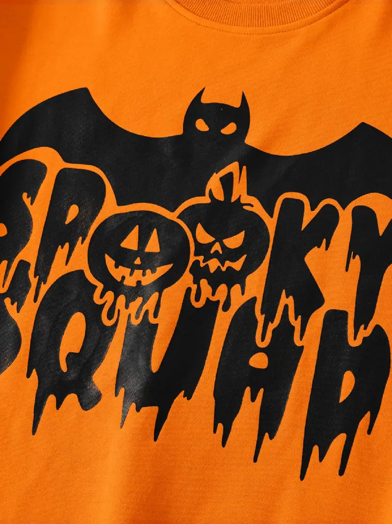 Halloween Family Matching Pumpkin & Bat Print Tops - Temu Netherlands