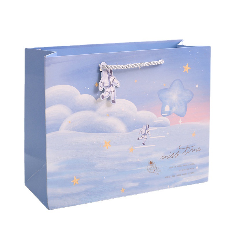 Horizontal Cartoon Astronaut Planet Gift Bag for Kids