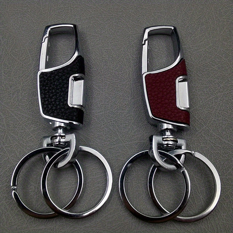 2 Key Rings Heavy Duty Stainless Steel Car Keychain for Men and