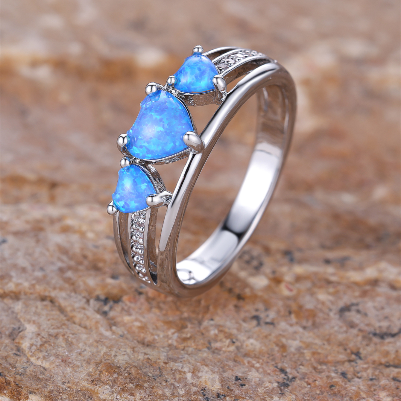 Ocean blue fire deals opal ring