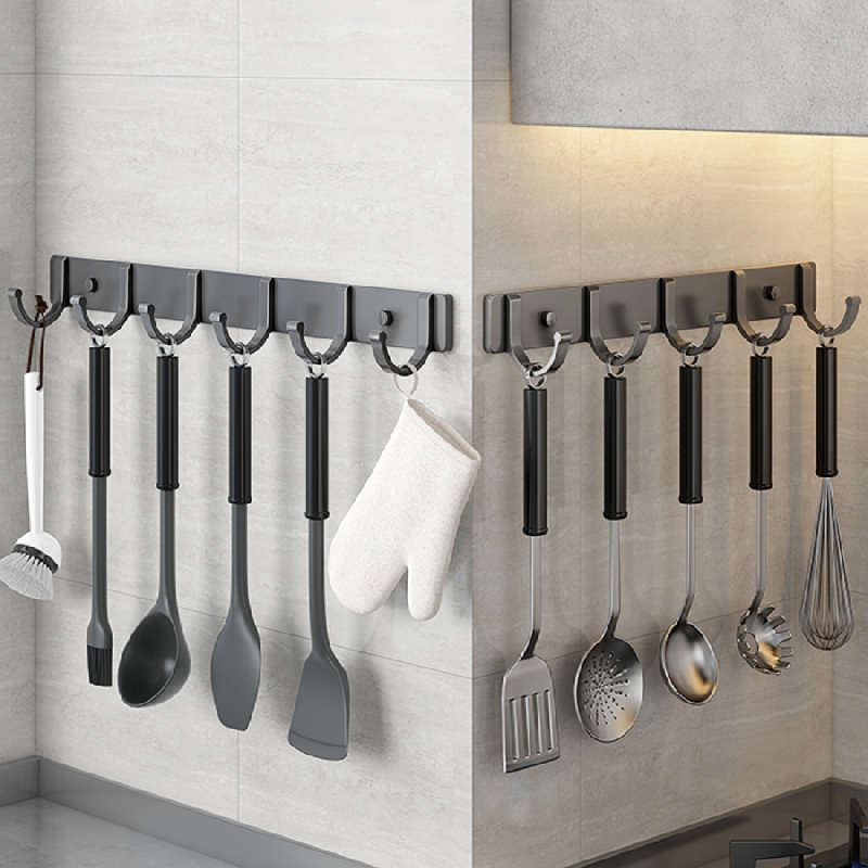 Estante multifuncional de cocina para almacenamiento de especias,  organizador de ollas colgantes montado en la pared, soporte para utensilios  de