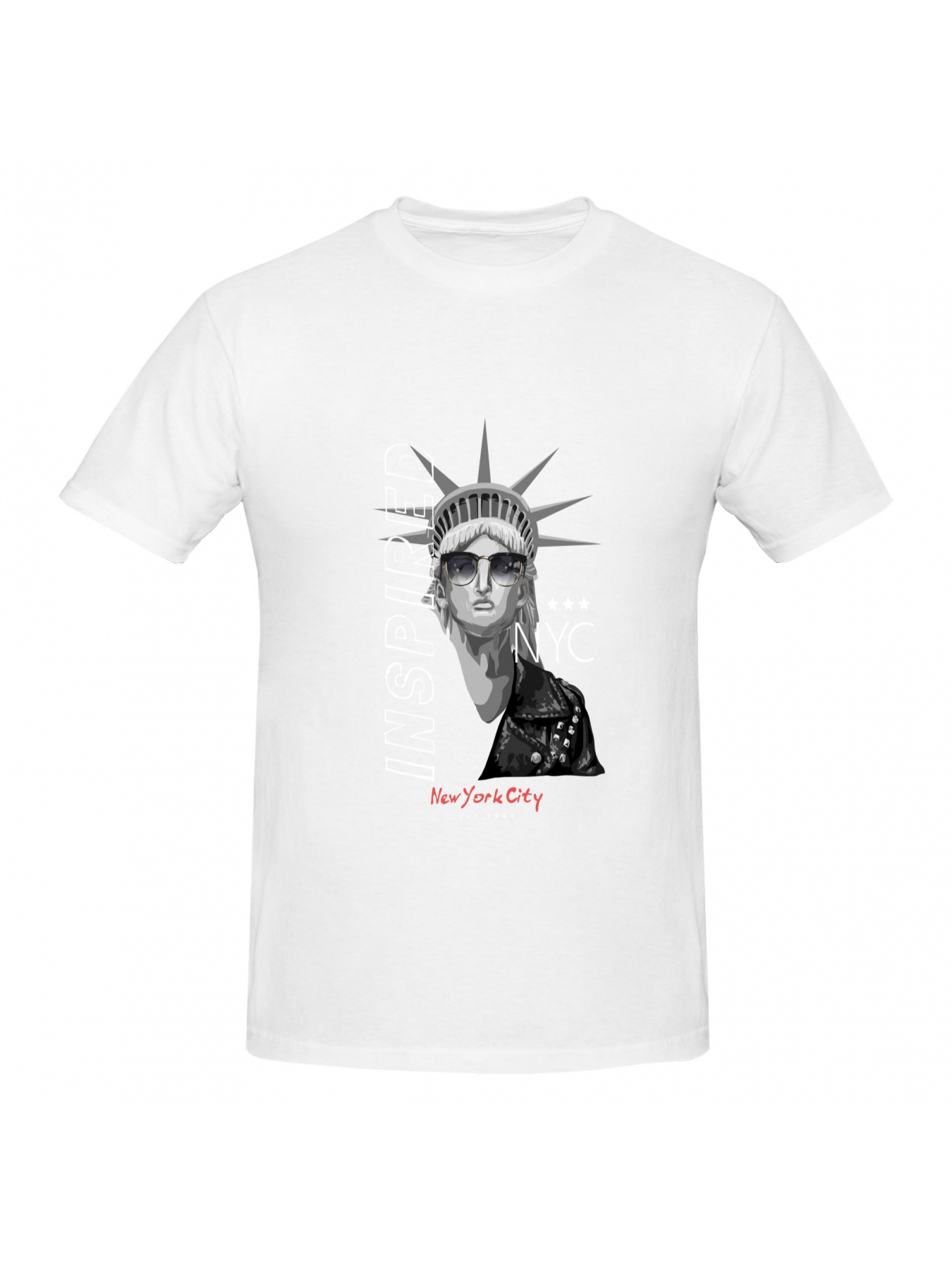  New York City and Statue of Liberty USA Men's Shirts Short  Sleeve Crew Graphic Tees Cotton T-Shirt Workout Gym Clothes Black S :  Clothing, Shoes & Jewelry