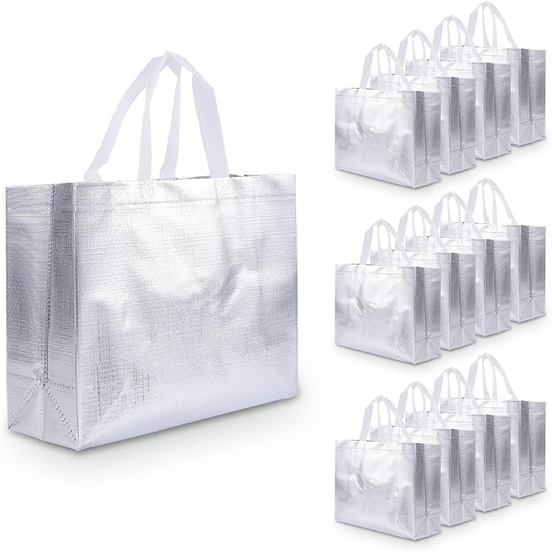 Glossy Reusable Grocery Bags Reusable Gift Bags With Handles - Temu