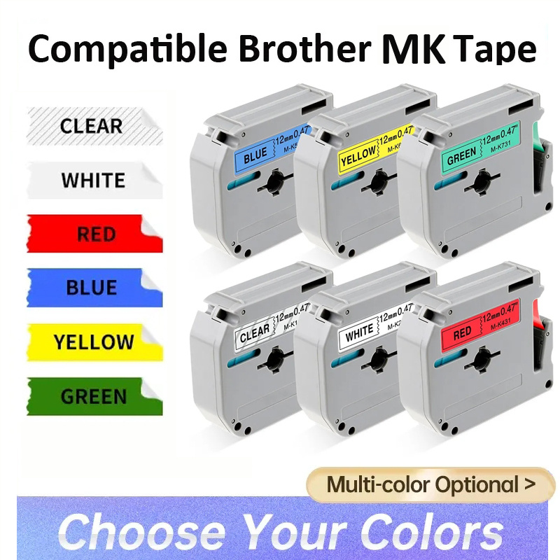 1 Pc 12mm Étiquette M Bande MK231 MK-231 MK 231 MK131 MK431 MK531 MK631  MK731 Compatible Pour Brother P-touch PT-90 PT80 - Temu France