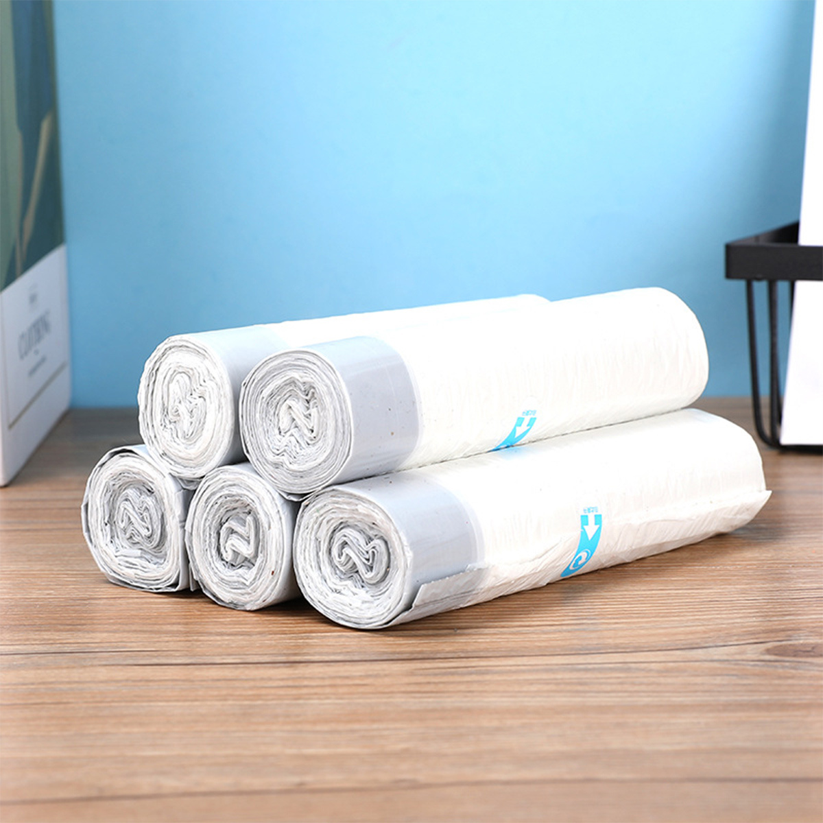 75pcs 5 Rolls/ Pack 4 Gallon Small Trash Bags, Disposable Thin Garbage Bags,  For Kitchen, Bathroom, Bedroom, Office, Small Trash Can