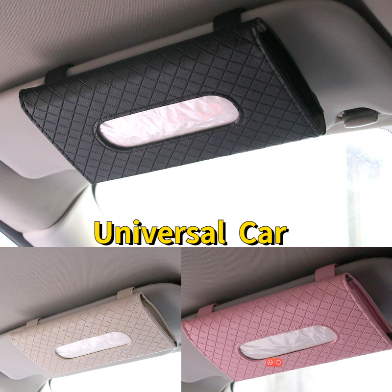  Car Tissue Holder, Sun Visor Napkin Holder, Car Visor Tissue  Holder, PU Leather backseat tissue case holder for car,Vehicle(black) :  Automotive