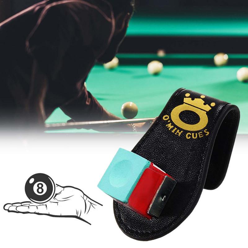 Billiard Magnetic Chalk Holder Snooker Pool Cue Chalk Case with Belt Clip  Blue