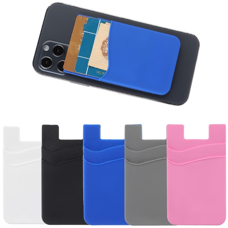 Silicone Cellphone Pocket Card Holder with Adhesive