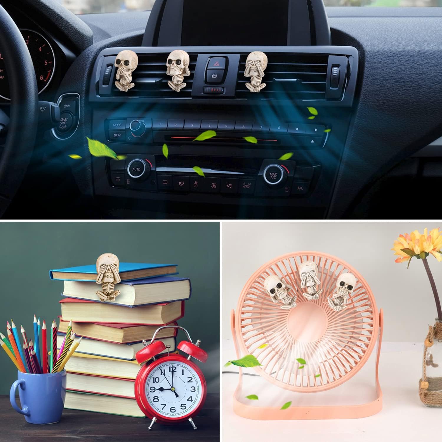  Skull Decor Car Decorations Car Air Fresheners Vent Clips Cute  Skull Car Decor for Men Women Teens Gift Box Package Car Skull Decor Office  Living Room Home Halloween Christmas Gift Car Accessories : Automotive