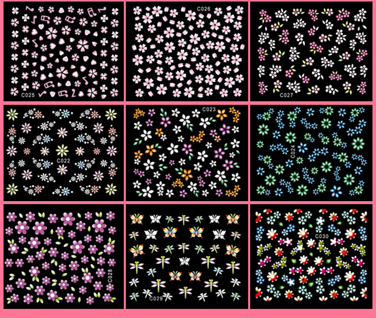 30 sheets 3d flower nail art stickers self adhesive nail art decals diy nail salons nail art supplies women and girls details 1