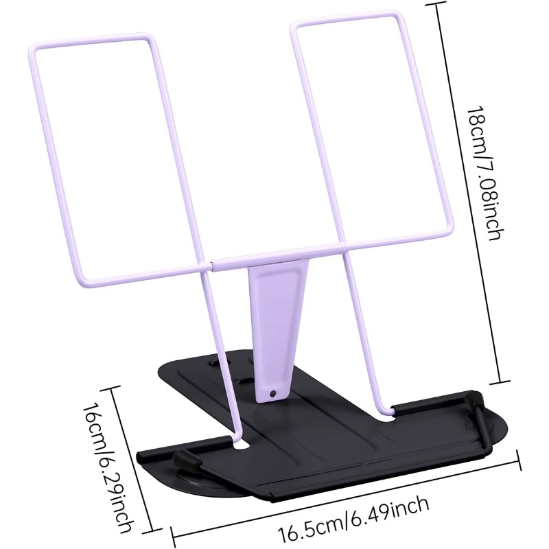 Metal Book Stand for Desk, Adjustable Reading Rest Book Holder, Portable  Cookbook Documents Holder, Sturdy Typing Stand for Recipes Textbooks Tablet