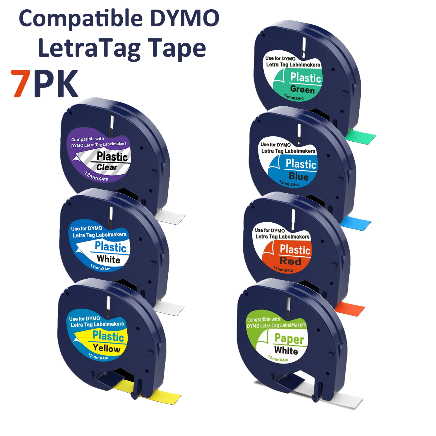 6-Pack Étiqueteuse Pour Ruban DYMO LetraTag Refill Plastic 91331