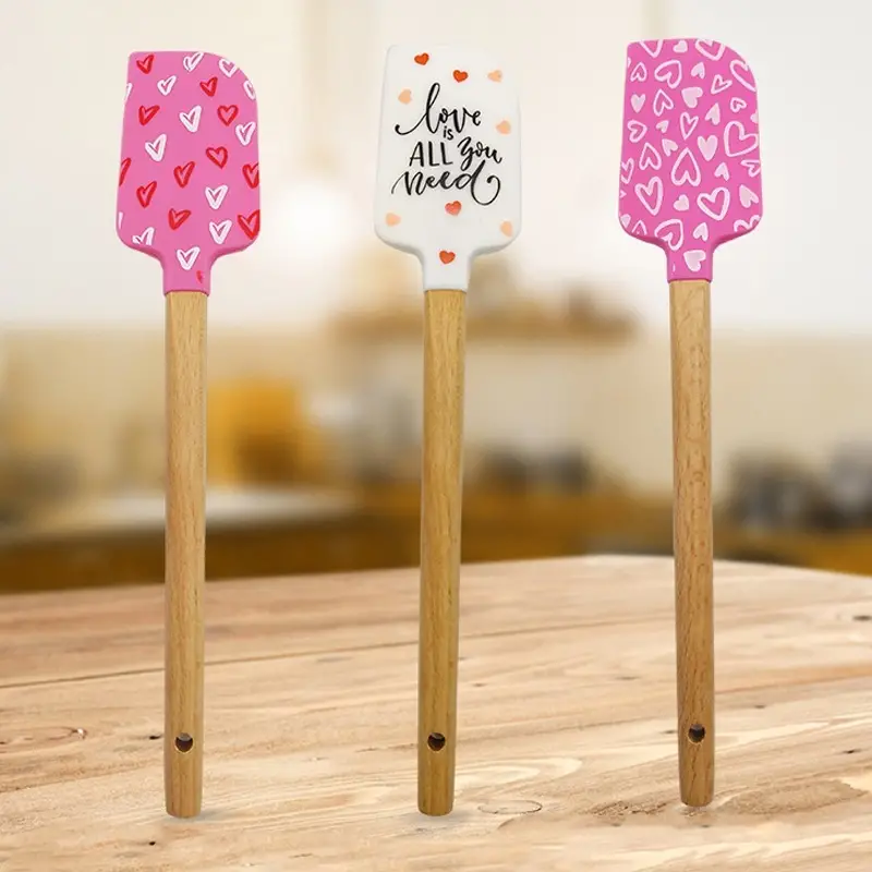 Heart Shaped Silicone Spatula - Perfect For Baking, Stirring, And Pastry -  Bamboo Handle - Ideal Kitchen Gift For Housewarming, Mother's Day, Wedding,  And Engagement - Temu