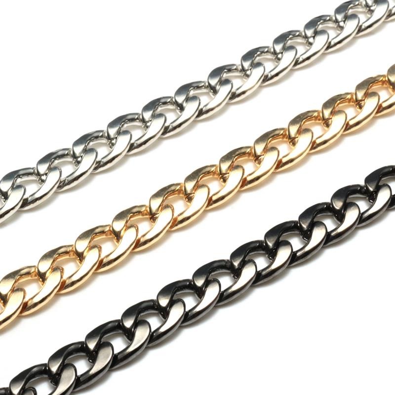 120cm/100cm Convenient Metal Purse Chain Strap Handle Replacement Chain  Handbag Shoulder Bag Chain Accessories Gold/Silver/Black