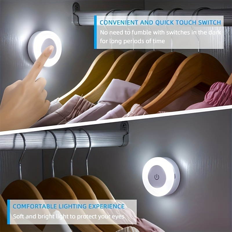 Luz de Armario, Mini 3 Luces LED para Armario Luz de Armario innovadora  para el hogar para Salas de Almacenamiento Armarios Cajas de Herramientas  para cabeceras Luz de armario Spptty Suministros de