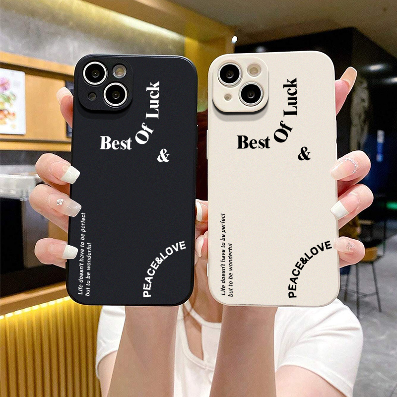 Letter Lucky Bumper Cute Phone Cases For iPhone 14 Pro Max 11 12 13 Pro Max