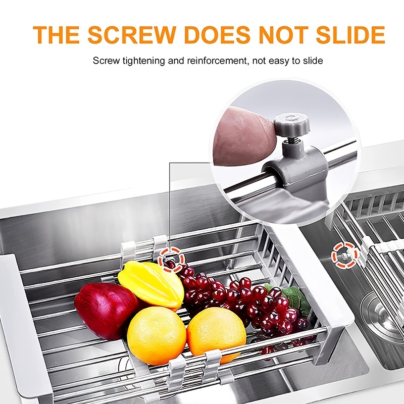 Retractable Stainless Steel Kitchen Sink Shelf Perfect For - Temu