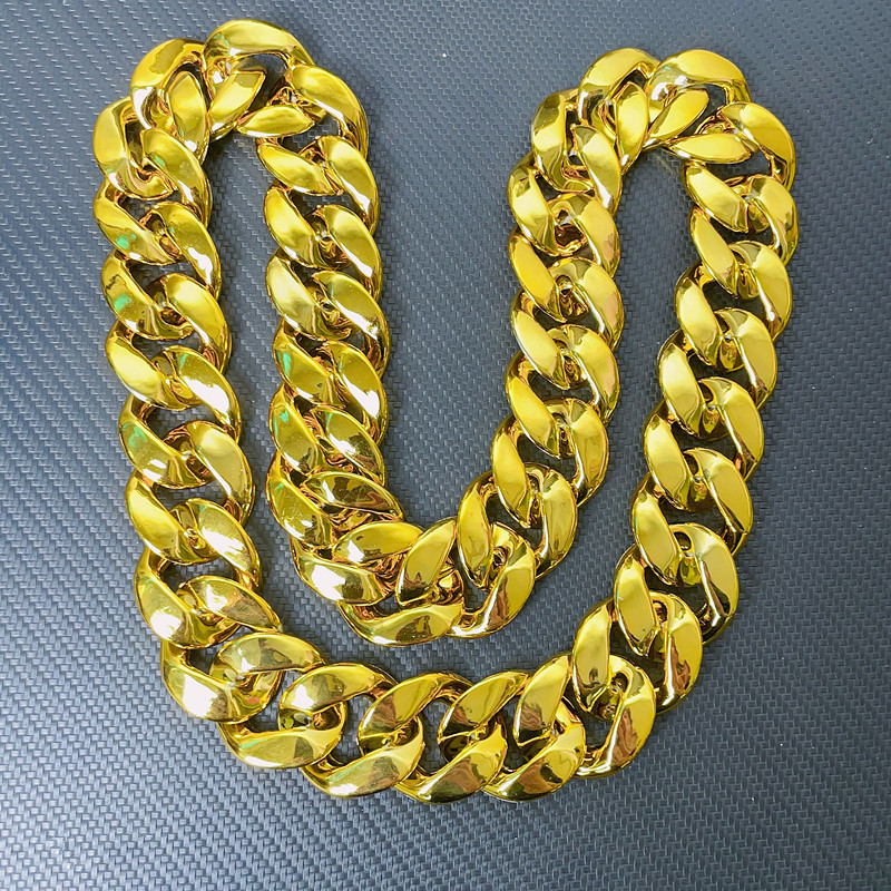 1pc Exaggerated Resin Simulation Big Golden Chain Festival Performance Prop  Chain For Men And Women