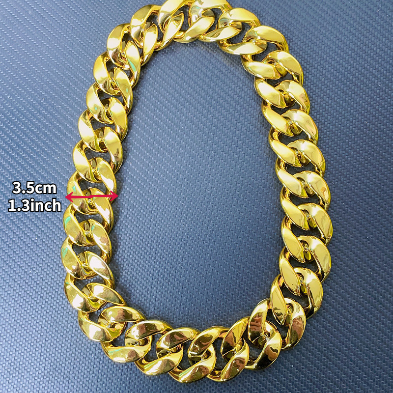 The Master Simulation Big Gold Chain Super Thick Exaggerated Fake Gold  Alloy Necklace Plastic Props Social Oersonage