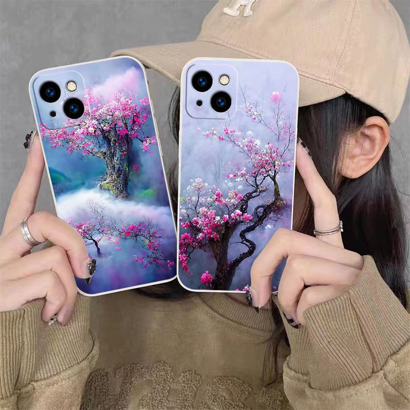 Pretty Sakura Liquid Phone Case for iphone 6/6s/6plus/6splus/7