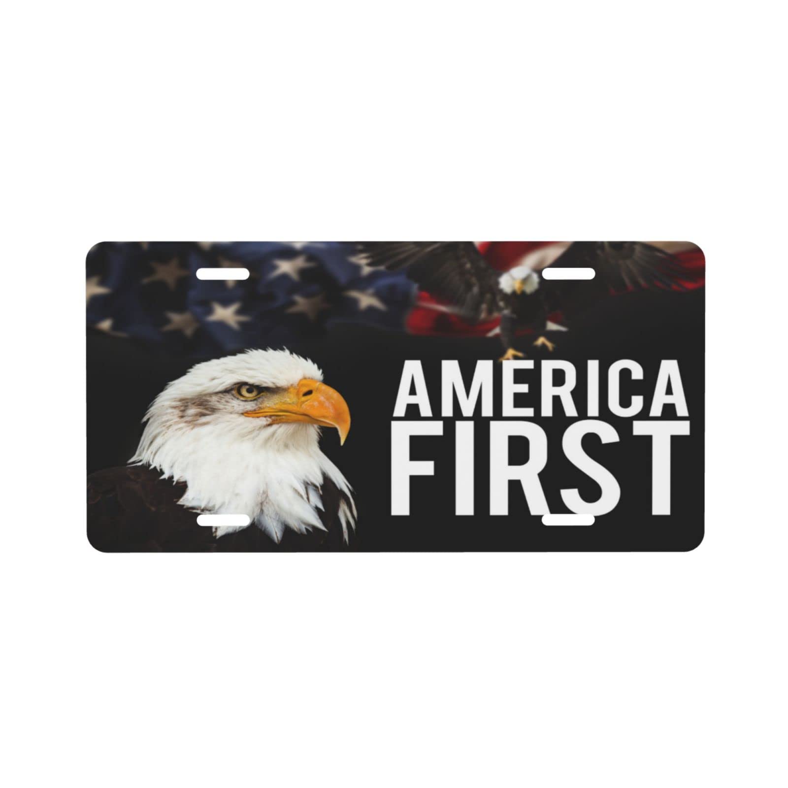 Car Tag Plate Aluminum American Patriotic Eagle License Plate Teal With 4  Holes Car Accessories For Men Women - Temu