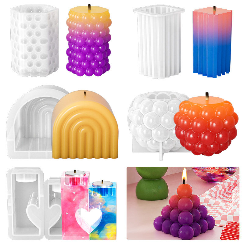 Stampi in silicone per candele fai da te a forma geometrica all'ingrosso 