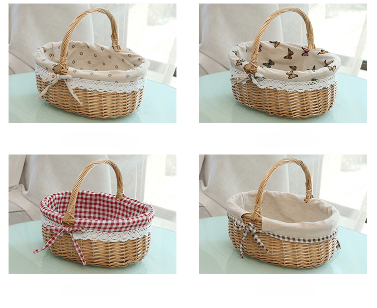 Small Size Camping Basket Wicker Woven Flower Basket - Temu