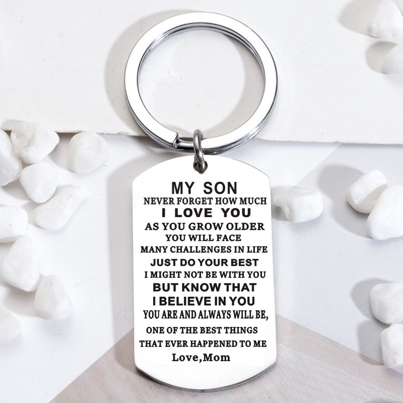 to My Son Inspirational Reminder Keychain Alloy Key Chain Ring Birthday Graduation Gift Son Teen Boys from Mom,Temu