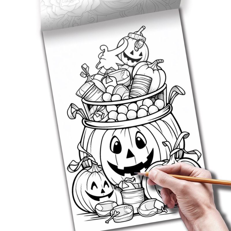 The Big Book of 201 Coloring Book Pages: Children Halloween Coloring Books  for Kids Ages 4-8 - Coloring Workbooks for Kids (Paperback)