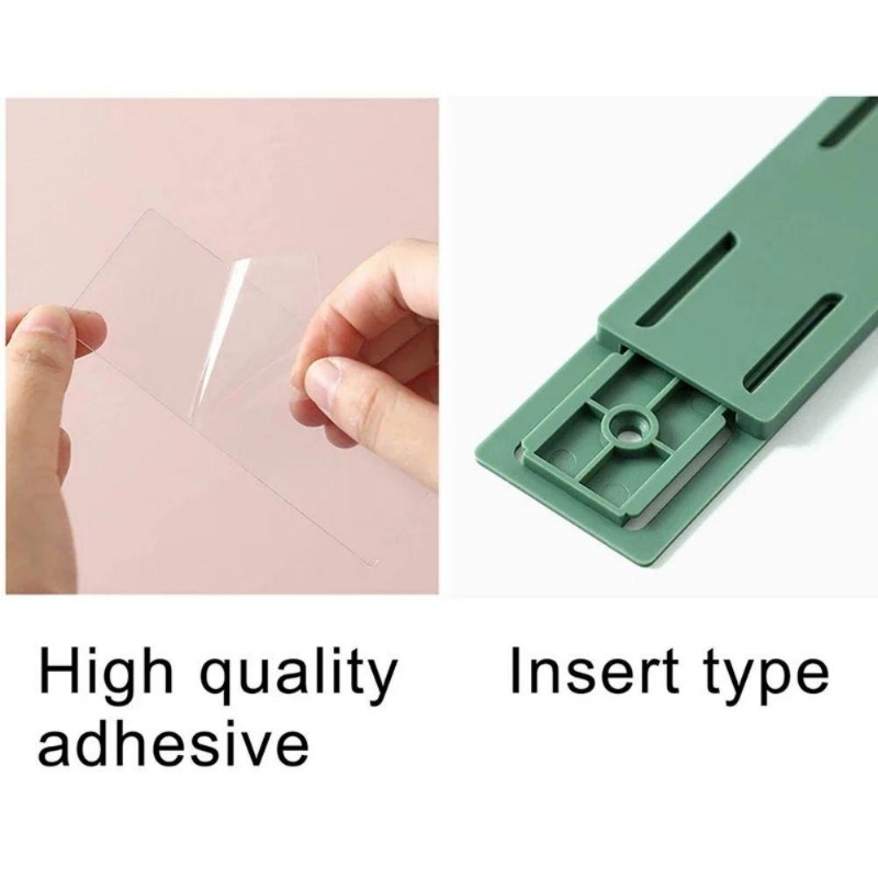 Soporte adhesivo para dados sin perforaciones, 4/8 soportes para tiras de  alimentación, Juego de soporte de pared para enchufe sin perforaciones