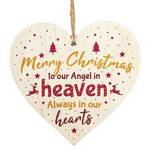 Christmas Heaven Heart In Memory Dad Mum Memorial Xmas Tree Decoration
