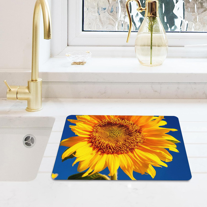 Dish Drying Pad, Kitchen Countertop Absorbent Pad, Red Truck Winter Theme  Washstand Drain Mat, Soft Diatom Mud Faucet Absorbent Mat, Toilet Washstand  Cup Mat, Toilet Anti-water Absorption Mat, Kitchen Accessories, Bathroom  Accessories 