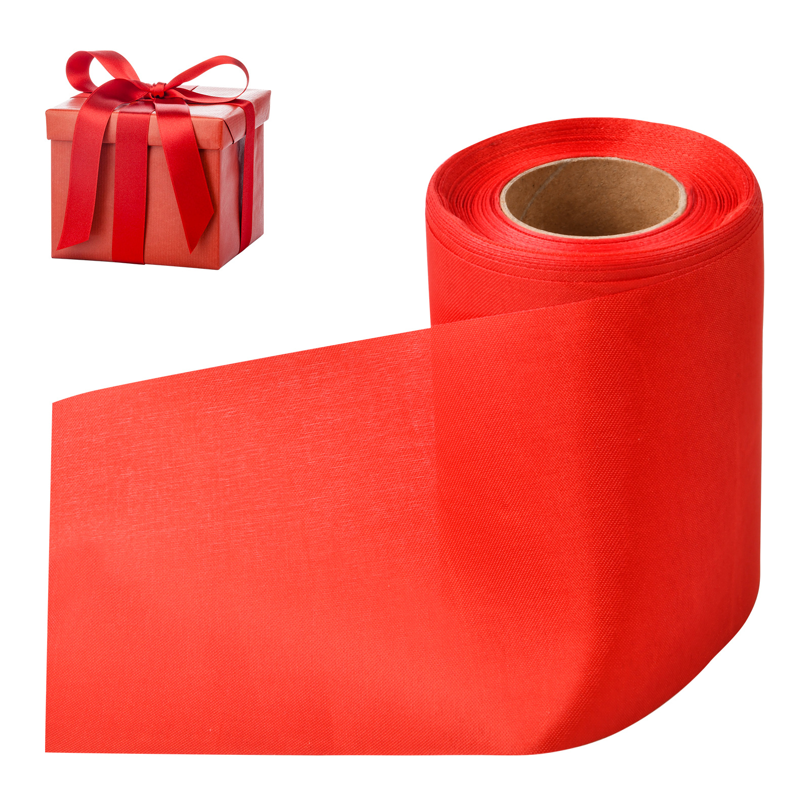  Wide Red Ribbon for Gift Wrapping - 1 inch x 100 Yards, Solid  Color Fabric Large Ribbon Roll, Soft Smooth Polyester Ribbon Ideal for Gift,  Crafts, Apparel, Wedding Decor, DIY Bow