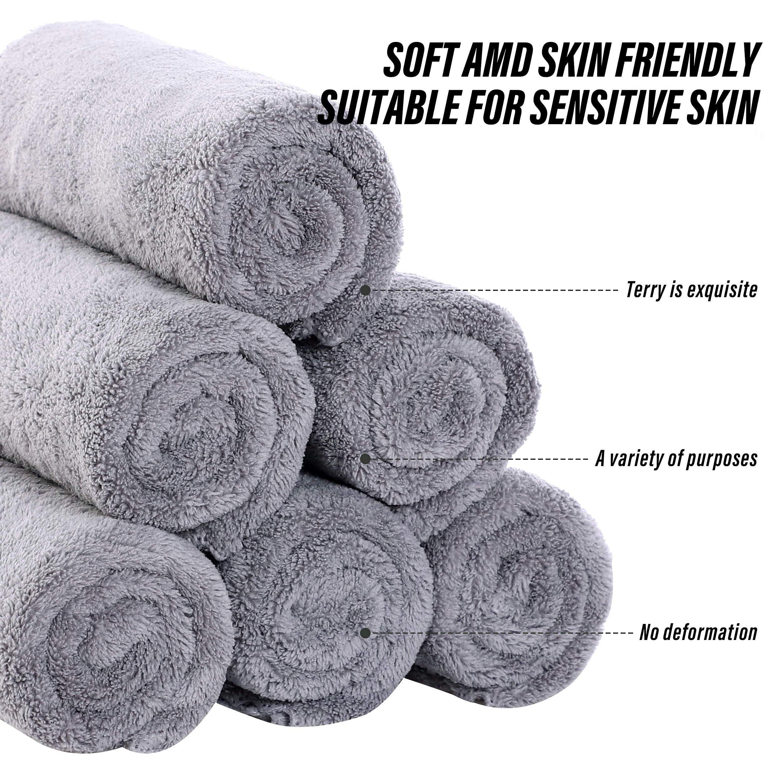 Coral Velvet Black White Towel Bathroom Towel Set Soft Absorbent