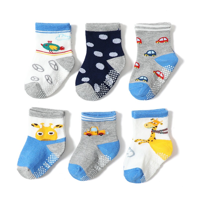 Calcetines antideslizantes de dibujos animados para bebé, ropa de