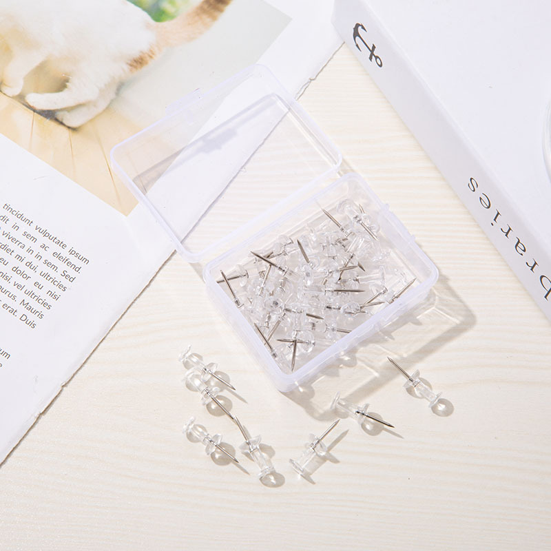 100pcs Transparent Special Shaped Plastic Push Pins