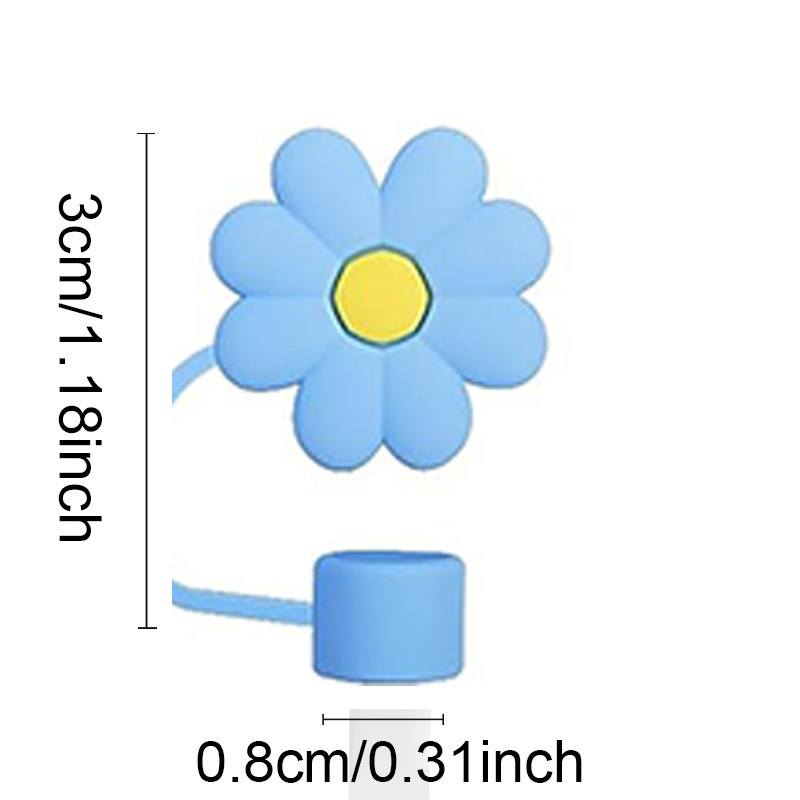 Cute Daisy Silicone Straw Topper Cover For 30 Tumbler With - Temu