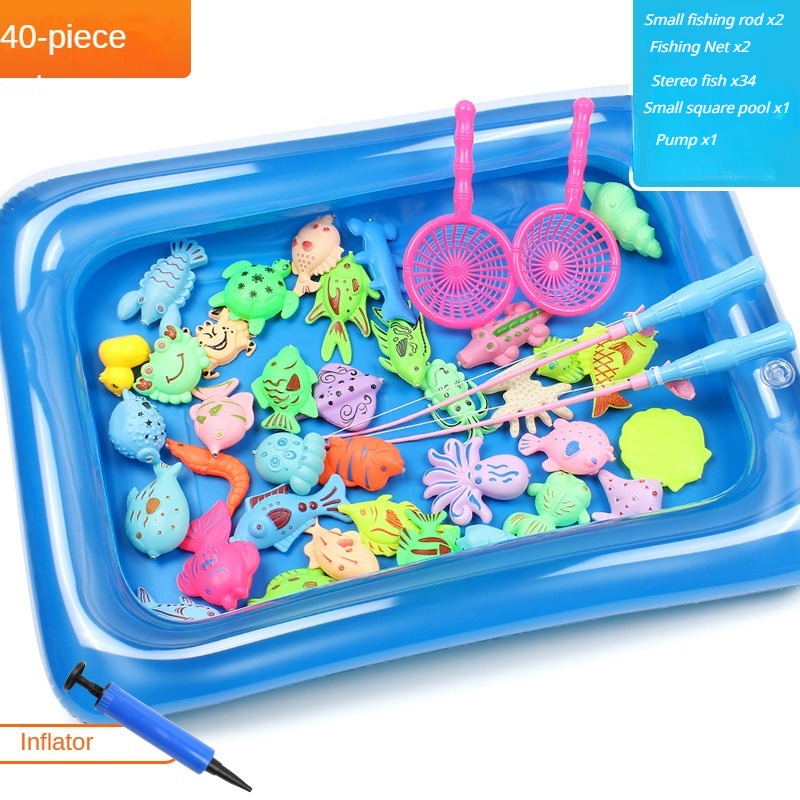 46pcs jeu de pêche magnétique piscine jouets ensemble pour enfants, nappe  phréatique baignoire jouet de pêche pour les tout-petits, extérieur  intérieur carnaval fête eau piscine jouets, poteaux filets poissons pour  enfant 3