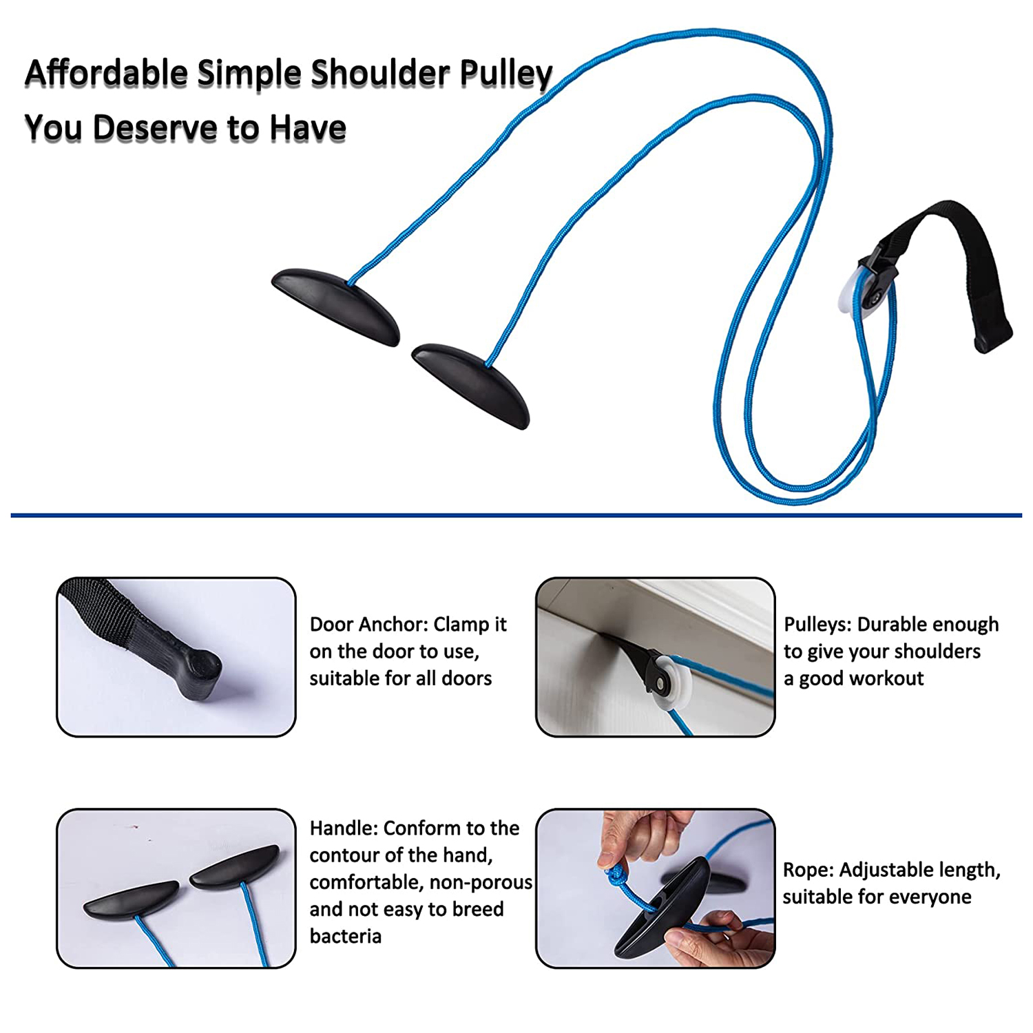 Slim Panda Shoulder Pulley for Shoulder Physical Therapy,Over The Door  Pulley System for Shoulder Rehab,Helps Rotator Cuff Recovery,Improves