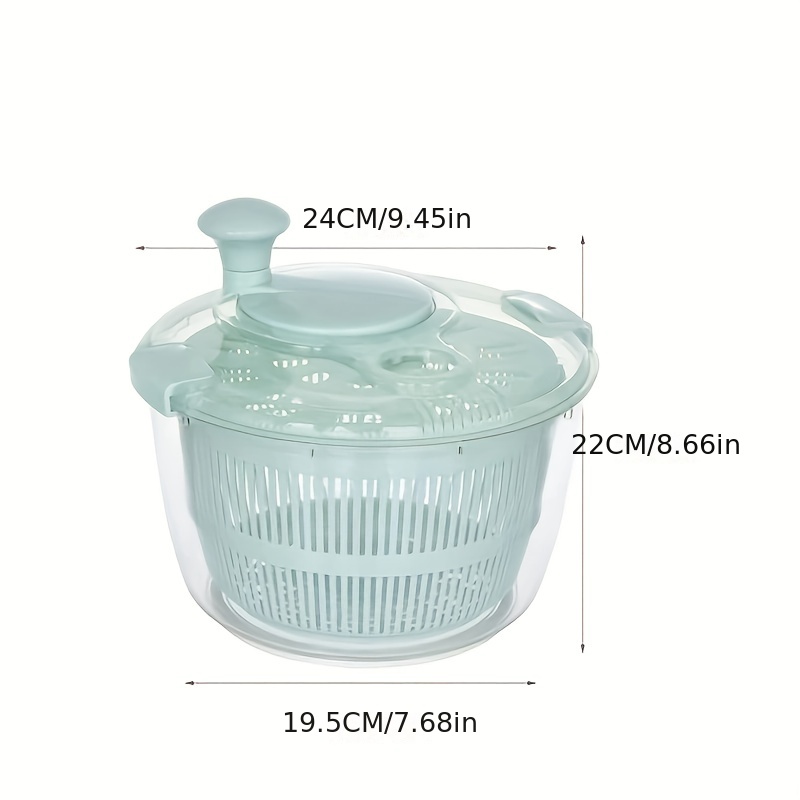 Plastic Salad Spinner With Rotary Handle Measuring Scale And - Temu