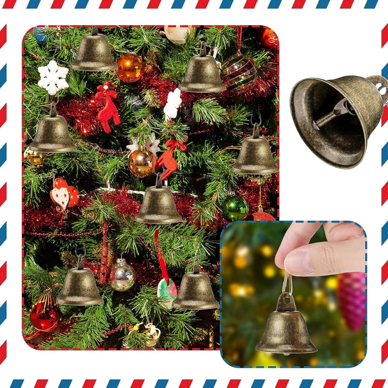 30pcs Vintage Jingle Bells Vintage Bells Small Brass Bells For Wind Chimes  Pet Bell Doorbell Wedding Decor DIY Festive Favor