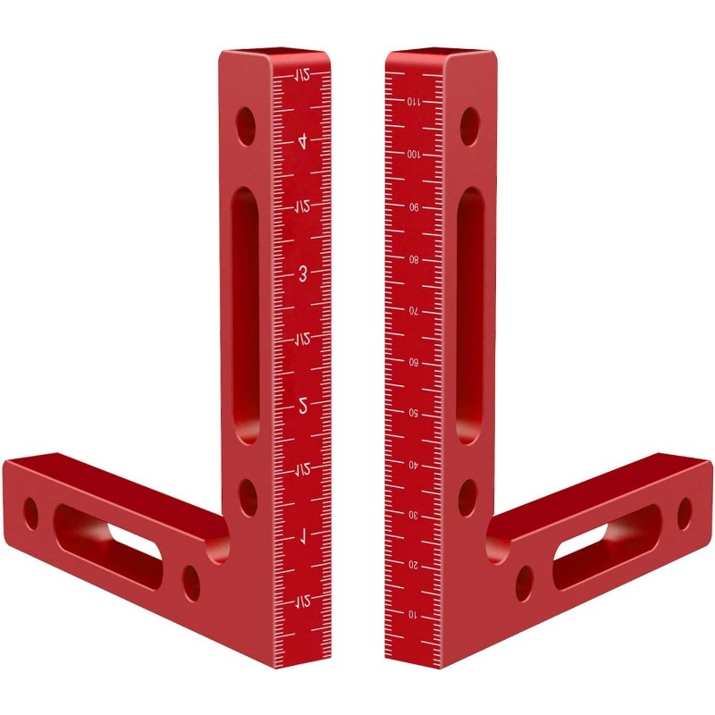 KoYanAim 90 Degree Positioning Squares Right Angle Clamps  5.5x5.5(14x14cm) Aluminum Alloy Woodworking Carpenter Corner Clamp